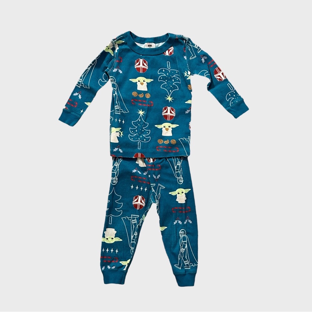 Hanna Andersson Star Wars Pajamas Grogu Holiday Print Long Sleeve PJ 2T